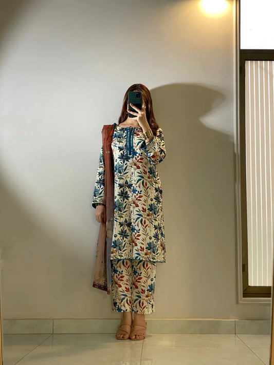 DIGITAL PRINTED SWISS LAWN 3pcs (SOFT BLOSSOM)
