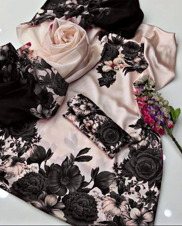Digital Print Silk 3pcs (BLACK PHOOL)