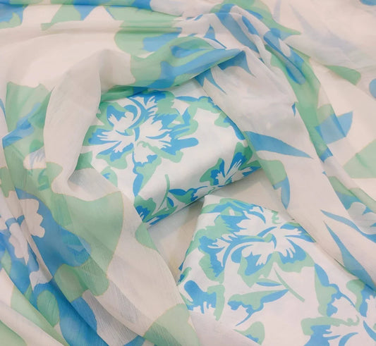 DIGITAL PRINTED SWISS LAWN 3pcs (UNSTICHED) ( WHITE FEROZI)