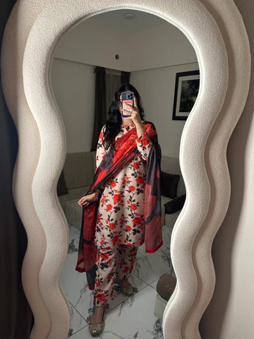 DIGITAL PRINTED SWISS LAWN 3pcs (RED BLOSSOM)