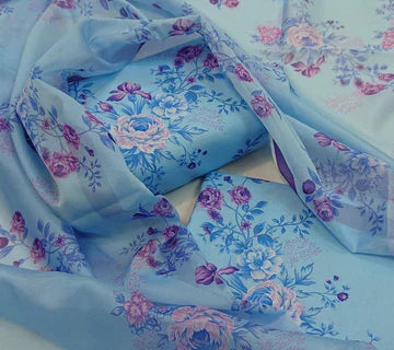 DIGITAL PRINTED SWISS LAWN 3pcs (UNSTICHED) (D.BLUE)