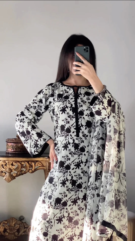 DIGITAL PRINTED SWISS LAWN 3pcs (ANEELA’S SKIN)