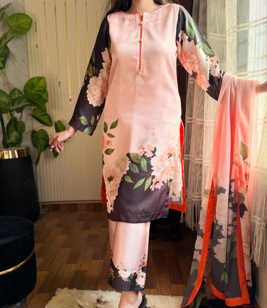 DIGITAL PRINTED SLIK 3PCS (BLACK ROSES)