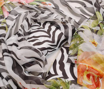 DIGITAL PRINTED SWISS LAWN 3pcs (UNSTICHED) ( ZEBRA)