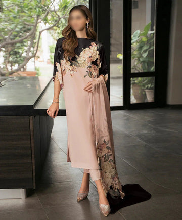 Digital Print Silk 3pcs (BLACK ROSES)