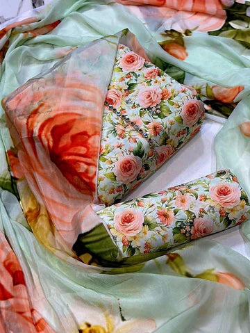 DIGITAL PRINTED SWISS LAWN 3pcs (UNSTICHED) (PISTA PINK ROSE)