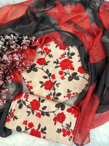 DIGITAL PRINTED SWISS LAWN 3pcs (UNSTICHED) (SKIN RED)
