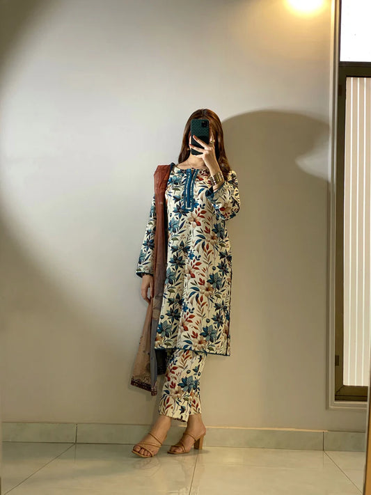DIGITAL PRINTED SWISS LAWN 3pcs (SOFT BLOSSOM)