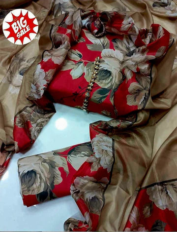DIGITAL PRINTED SWISS LAWN 3pcs (UNSTICHED) (CRIMSON BLOOM)