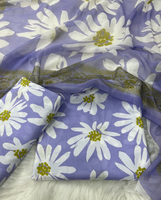 DIGITAL PRINTED SWISS LAWN 3pcs (UNSTICHED)(LAVENDER)